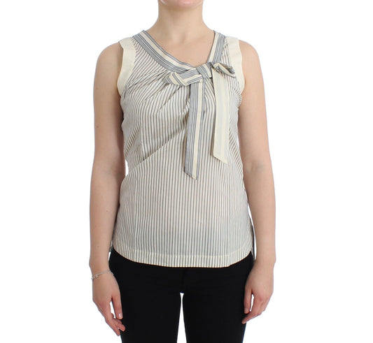 Ermanno Scervino Beachwear Striped Top Blouse Shirt Bow Women's Tank