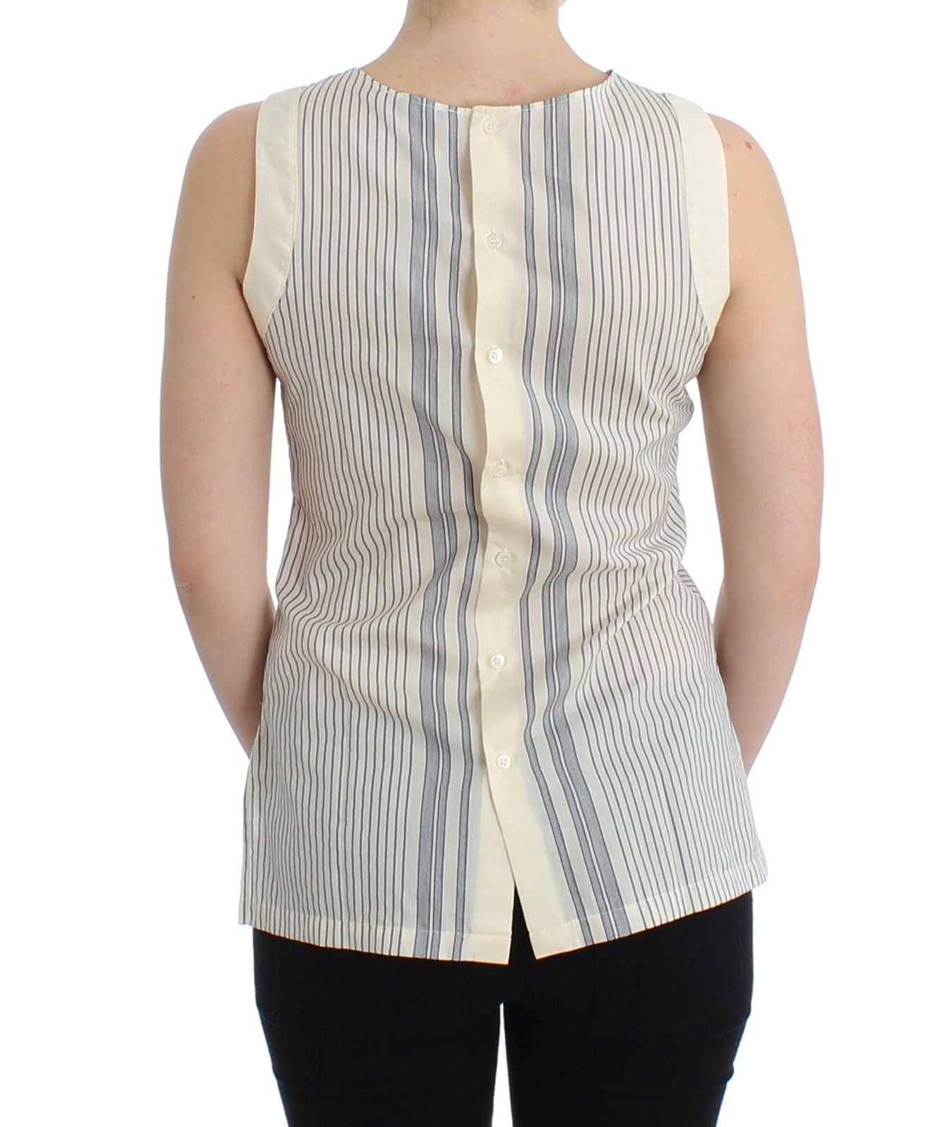 Ermanno Scervino Beachwear Striped Top Blouse Shirt Bow Women's Tank