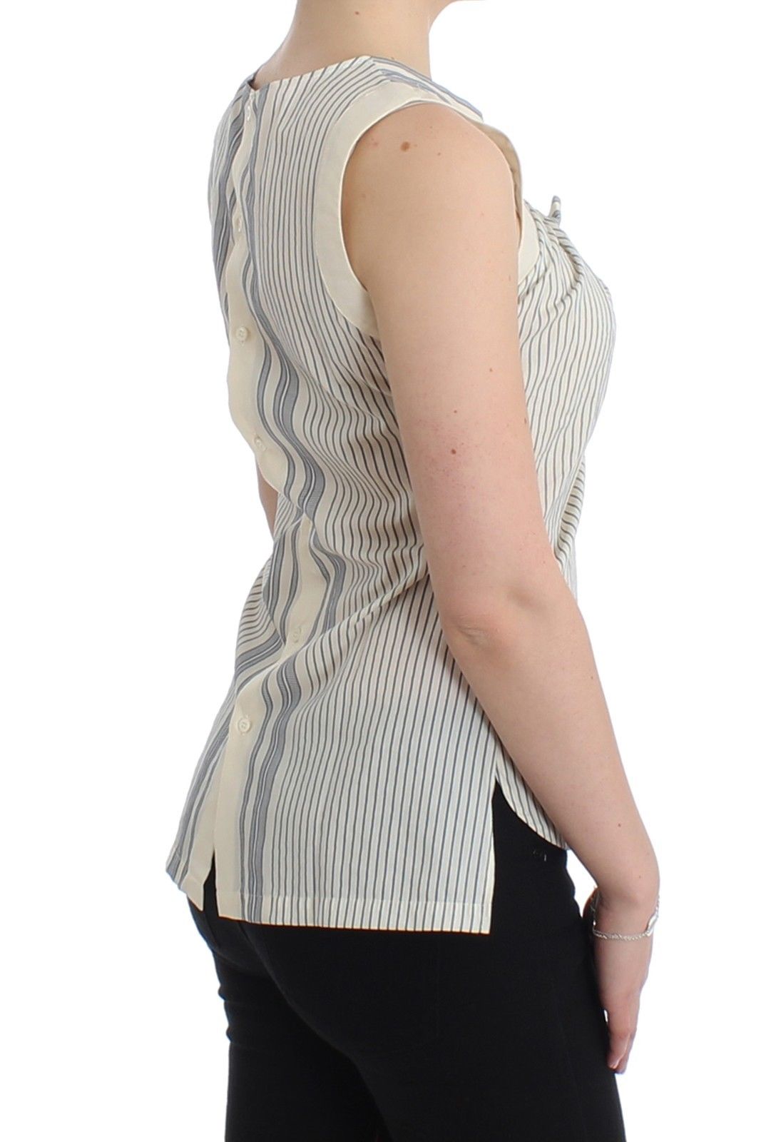 Ermanno Scervino Beachwear Striped Top Blouse Shirt Bow Women's Tank