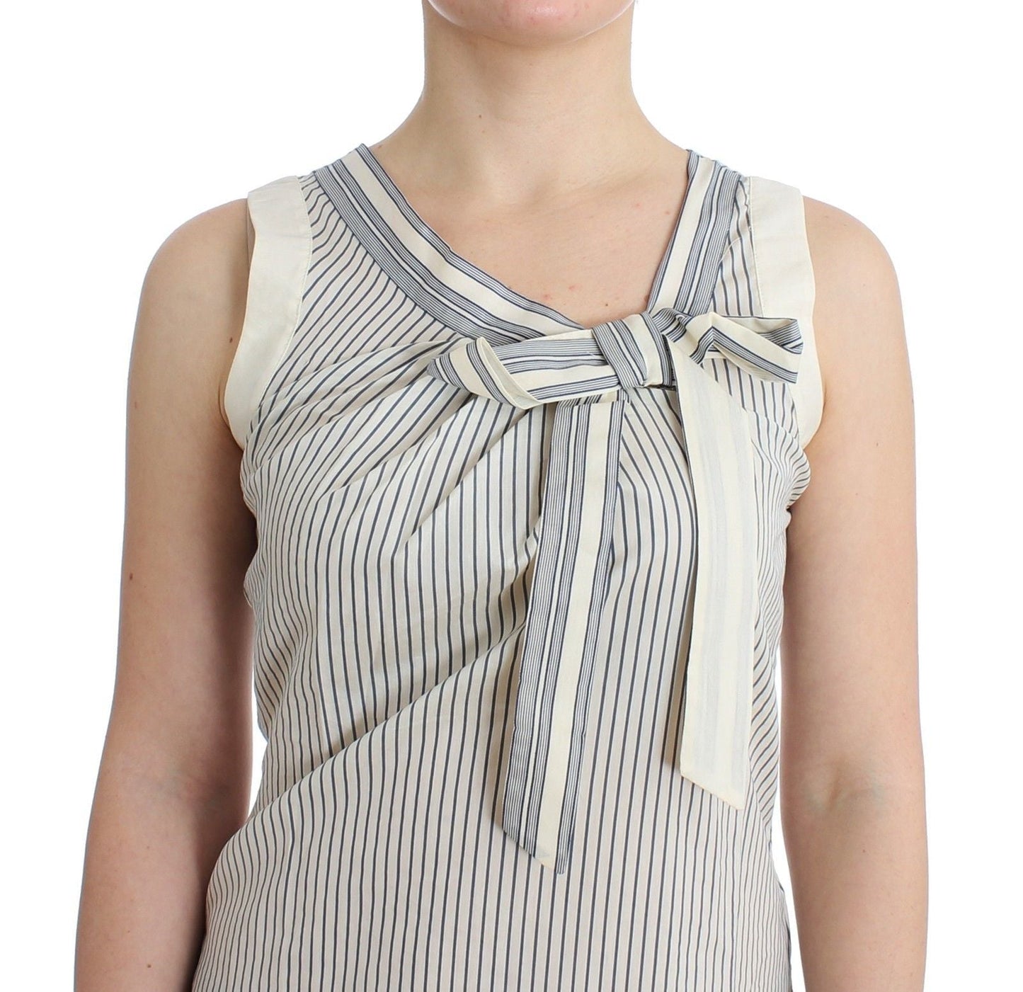 Ermanno Scervino Beachwear Striped Top Blouse Shirt Bow Women's Tank