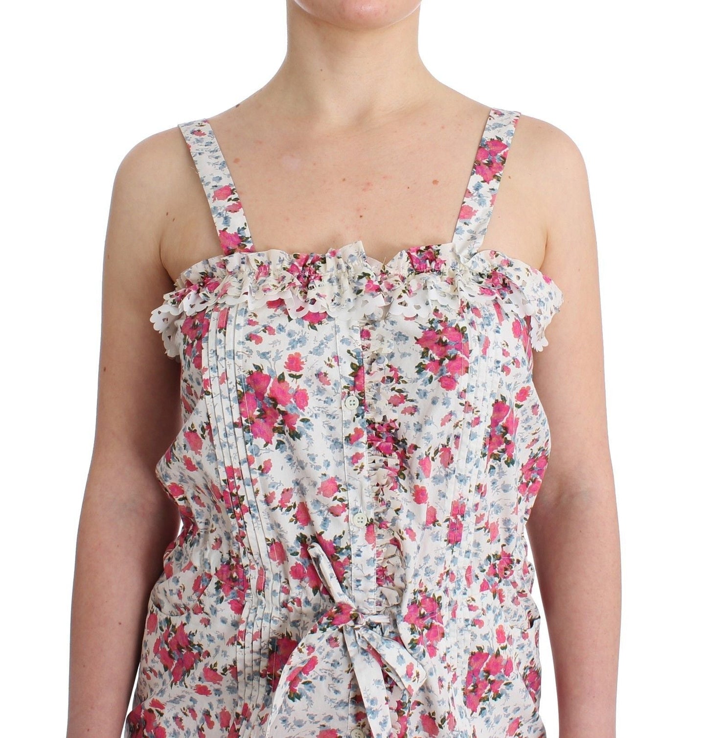 Ermanno Scervino Beachwear Pink Floral Beach Mini Dress Women's Short