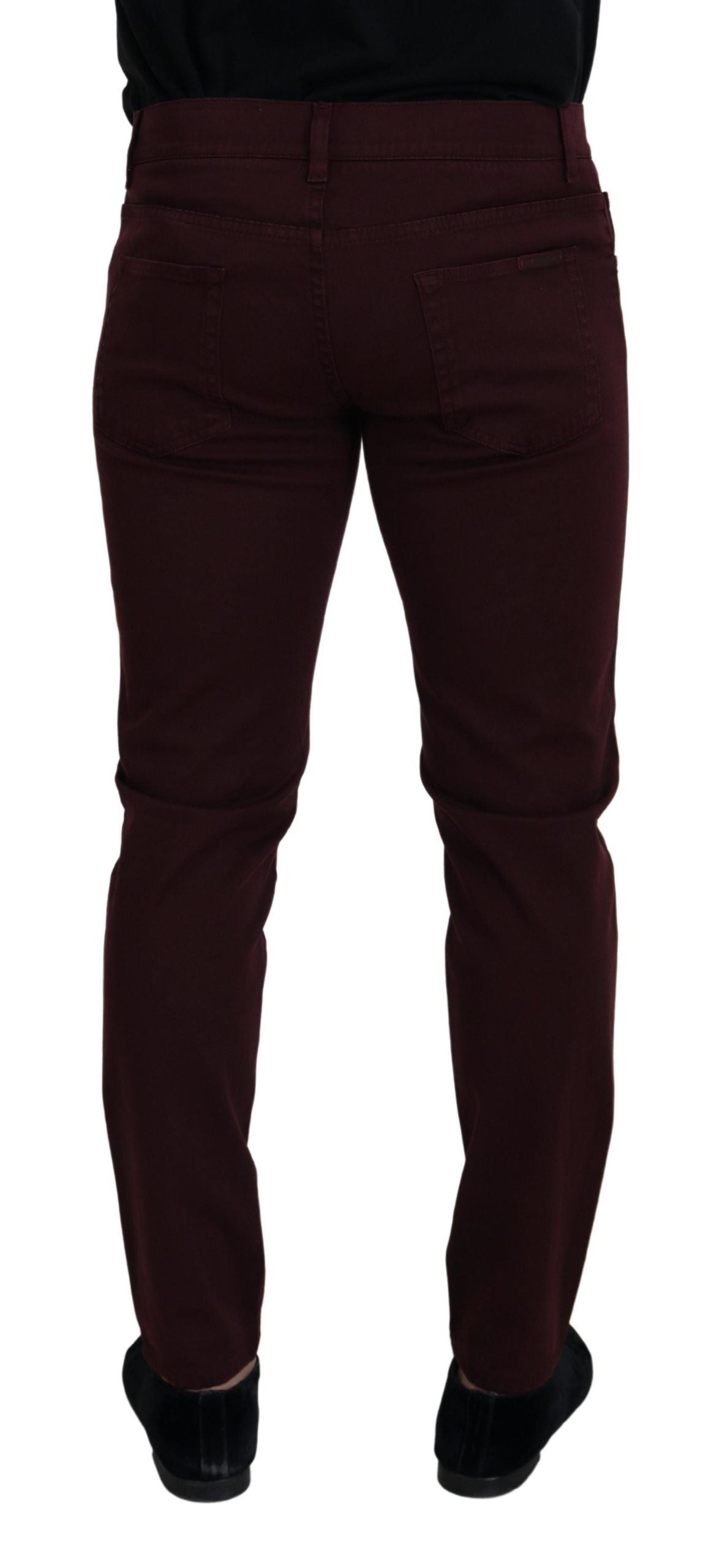 Dolce & Gabbana Bordeaux Cotton Stretch GOLD Denim Men's Jeans
