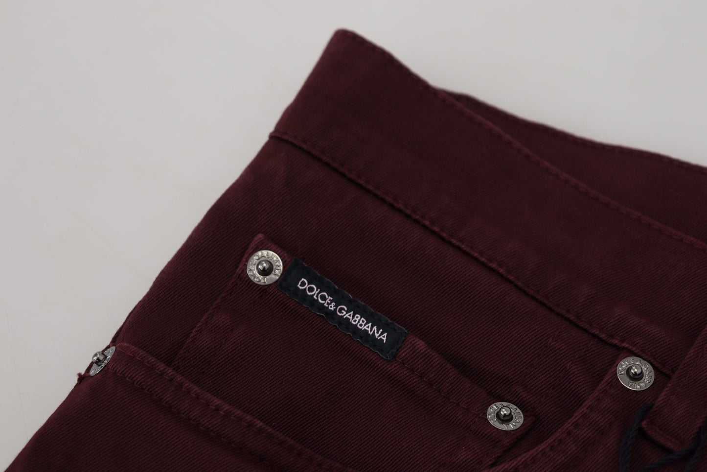 Dolce & Gabbana Bordeaux Cotton Stretch GOLD Denim Men's Jeans