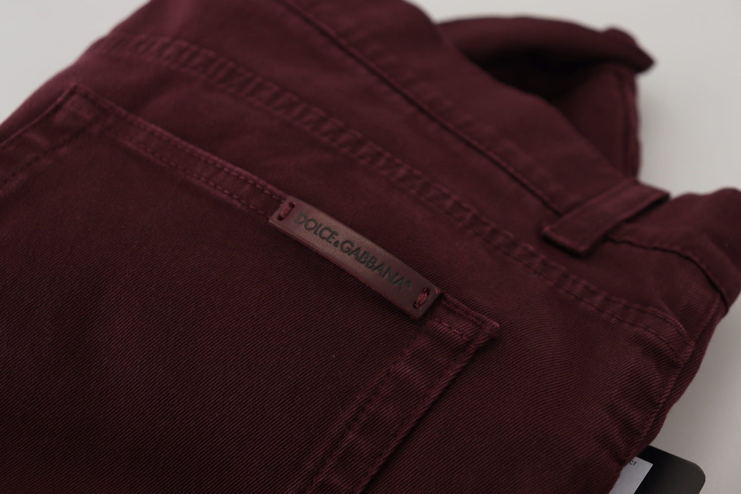 Dolce & Gabbana Bordeaux Cotton Stretch GOLD Denim Men's Jeans