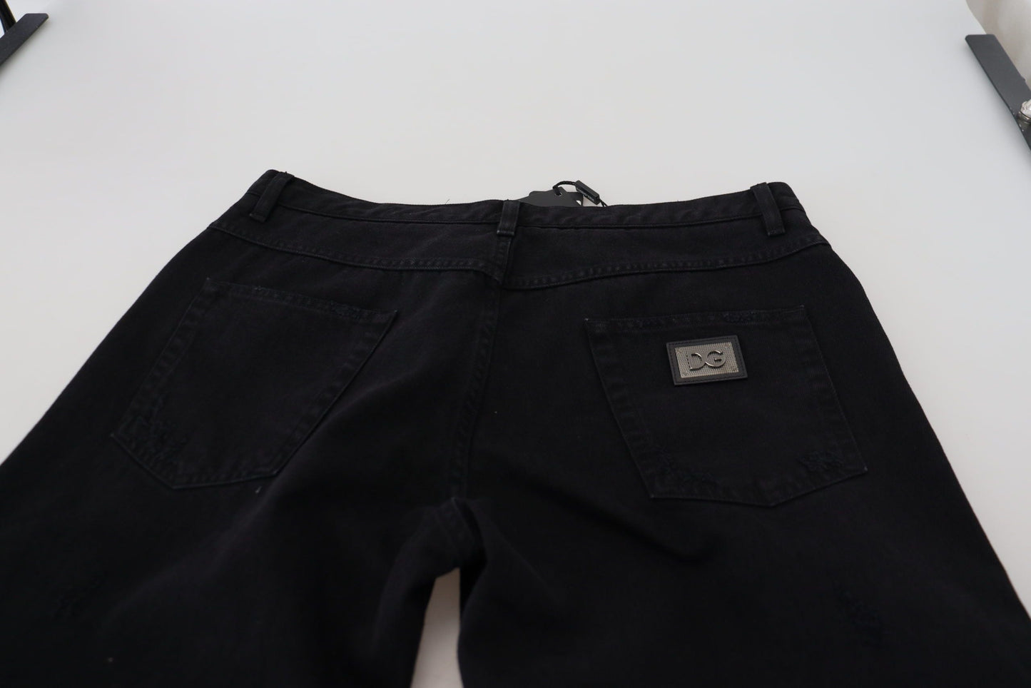 Dolce & Gabbana Black Loose Regular Torn Cotton Men's Jeans