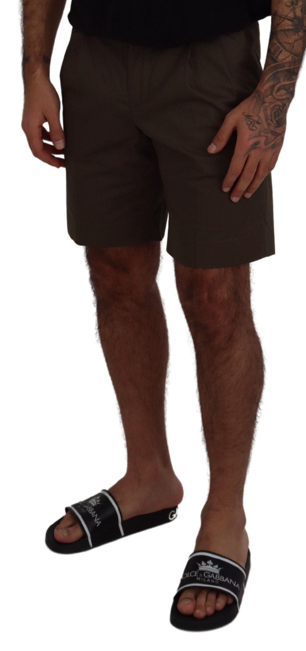 Dolce & Gabbana Green Chinos Cotton Casual Men's Shorts