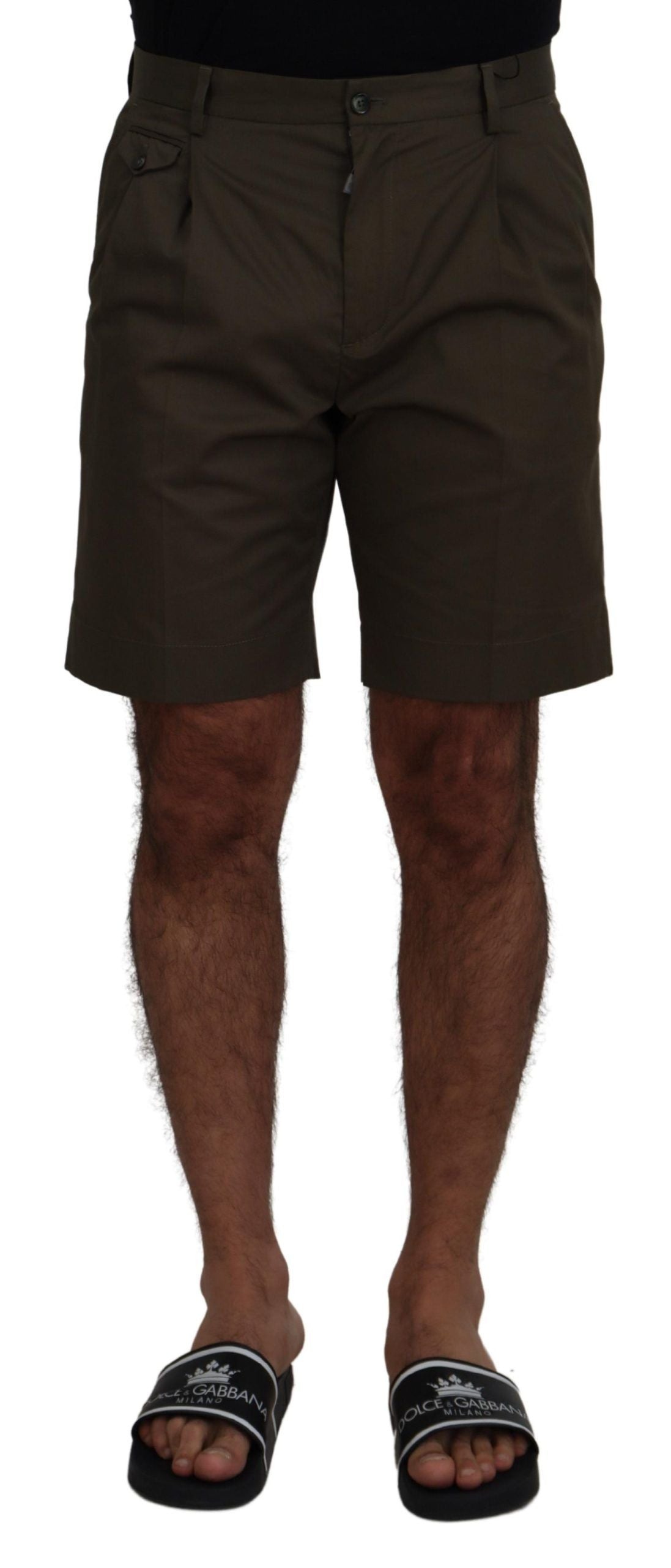 Dolce & Gabbana Green Chinos Cotton Casual Men's Shorts