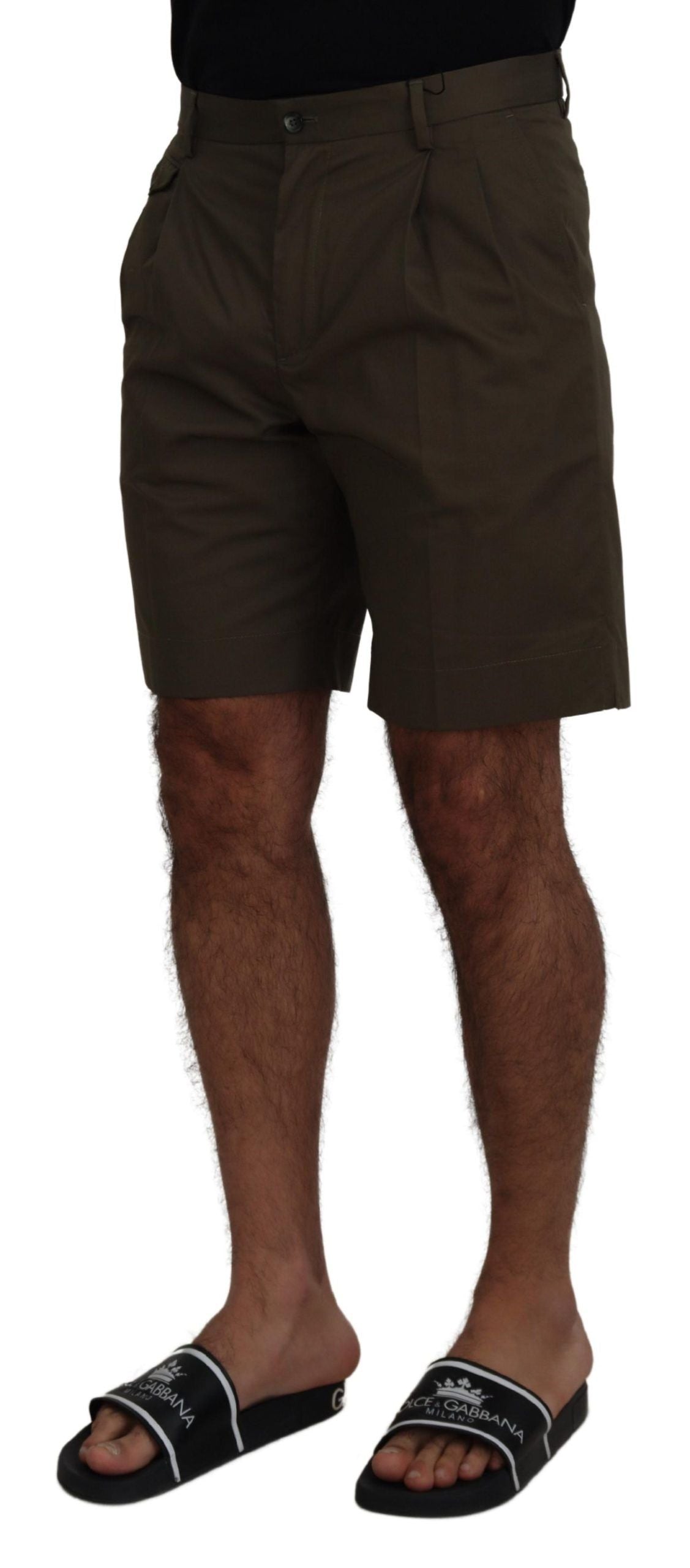 Dolce & Gabbana Green Chinos Cotton Casual Men's Shorts