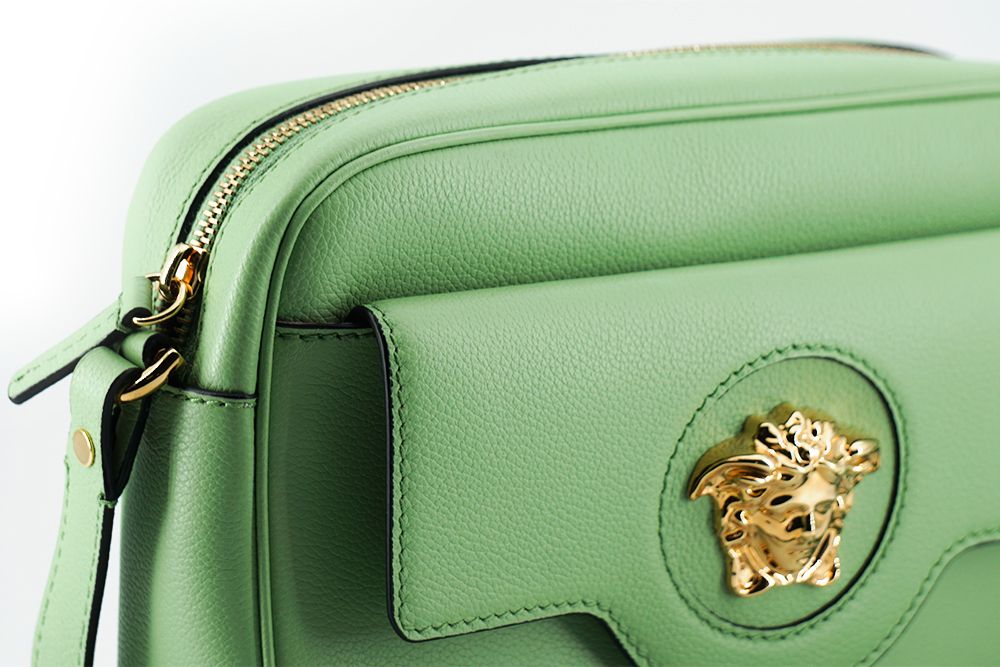 Versace Mint Green Calf Leather Camera Shoulder Women's Bag