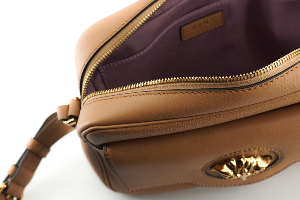 Versace Brown Calf Leather Camera Shoulder Women's Bag