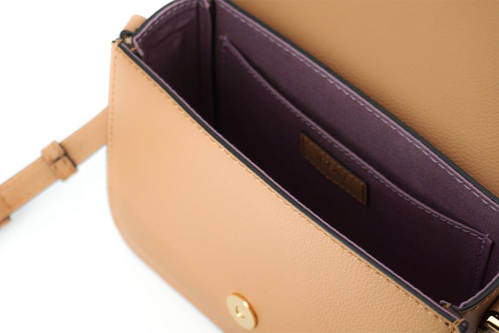 Versace Brown Calf Leather Shoulder Women's Bag