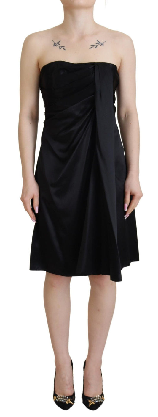 Dolce & Gabbana Black Silk Shift Short Mini Party Women's Dress