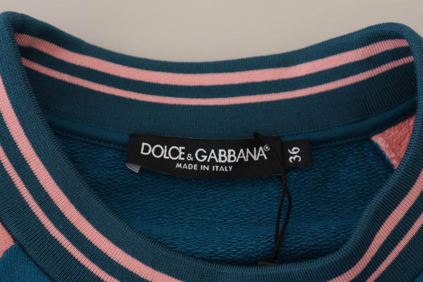 Dolce & Gabbana Blue Pink Queen Sequin Crystal Women's Sweater