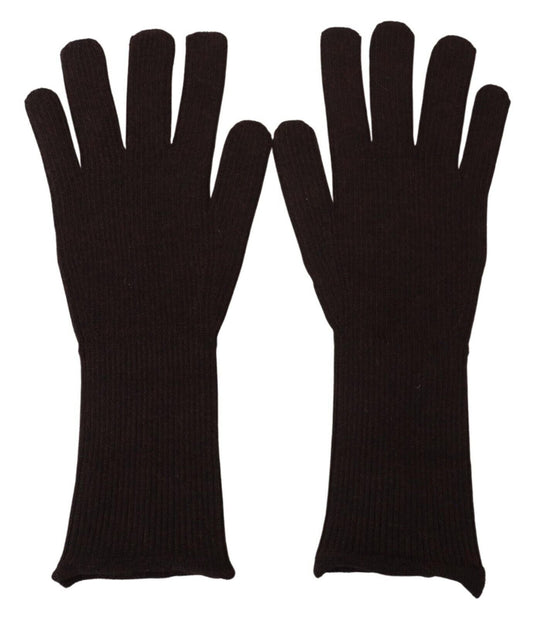 Dolce & Gabbana Brown Cashmere Silk Hands Mitten Mens Men's Gloves