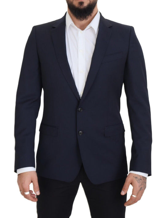 Dolce & Gabbana Dark Blue Wool Single Breasted MARTINI Men's Blazer