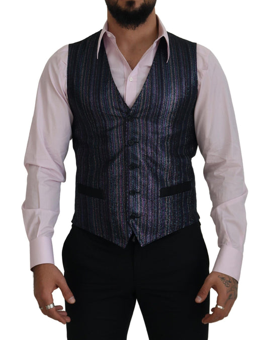 Dolce & Gabbana Multicolor Polyester Waistcoat Dress Formal Men's Vest