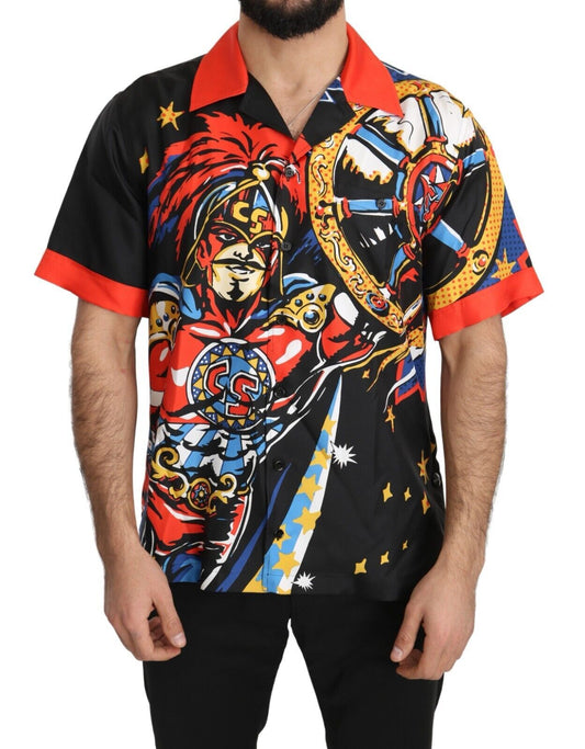 Dolce & Gabbana Multicolor Printed Short Sleeves Casual Men's Shirt