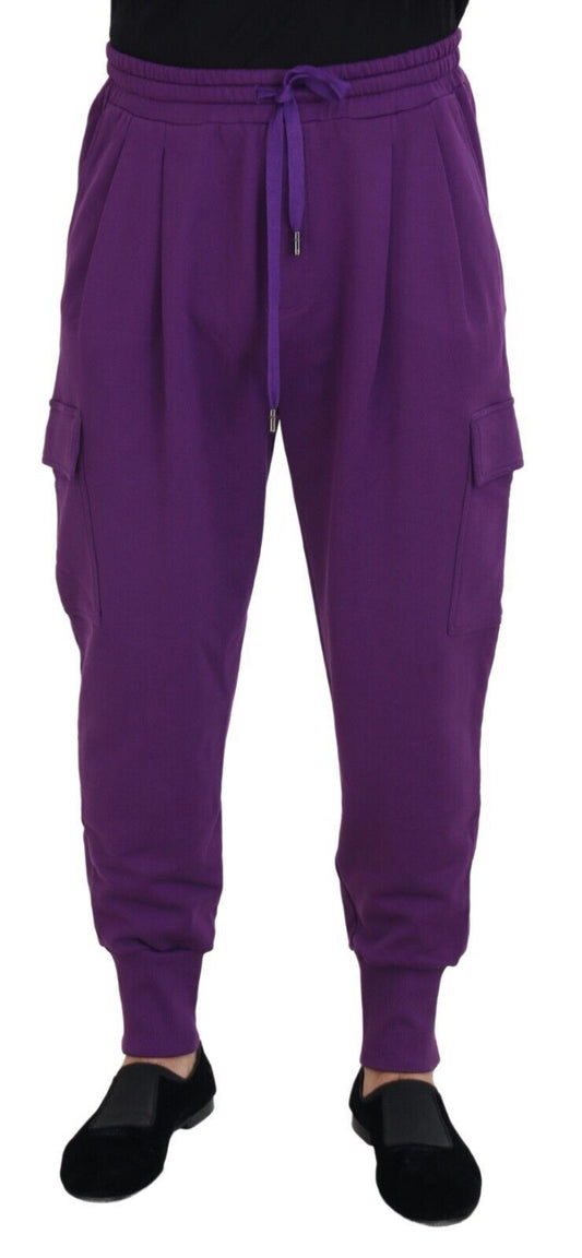 Dolce & Gabbana Purple Cotton Cargo SweatMen's Jogging Men's Pants
