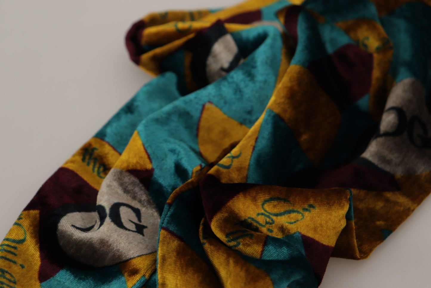 Dolce & Gabbana Multicolor DG Logo Print Shawl Wrap Fringe Men's Scarf