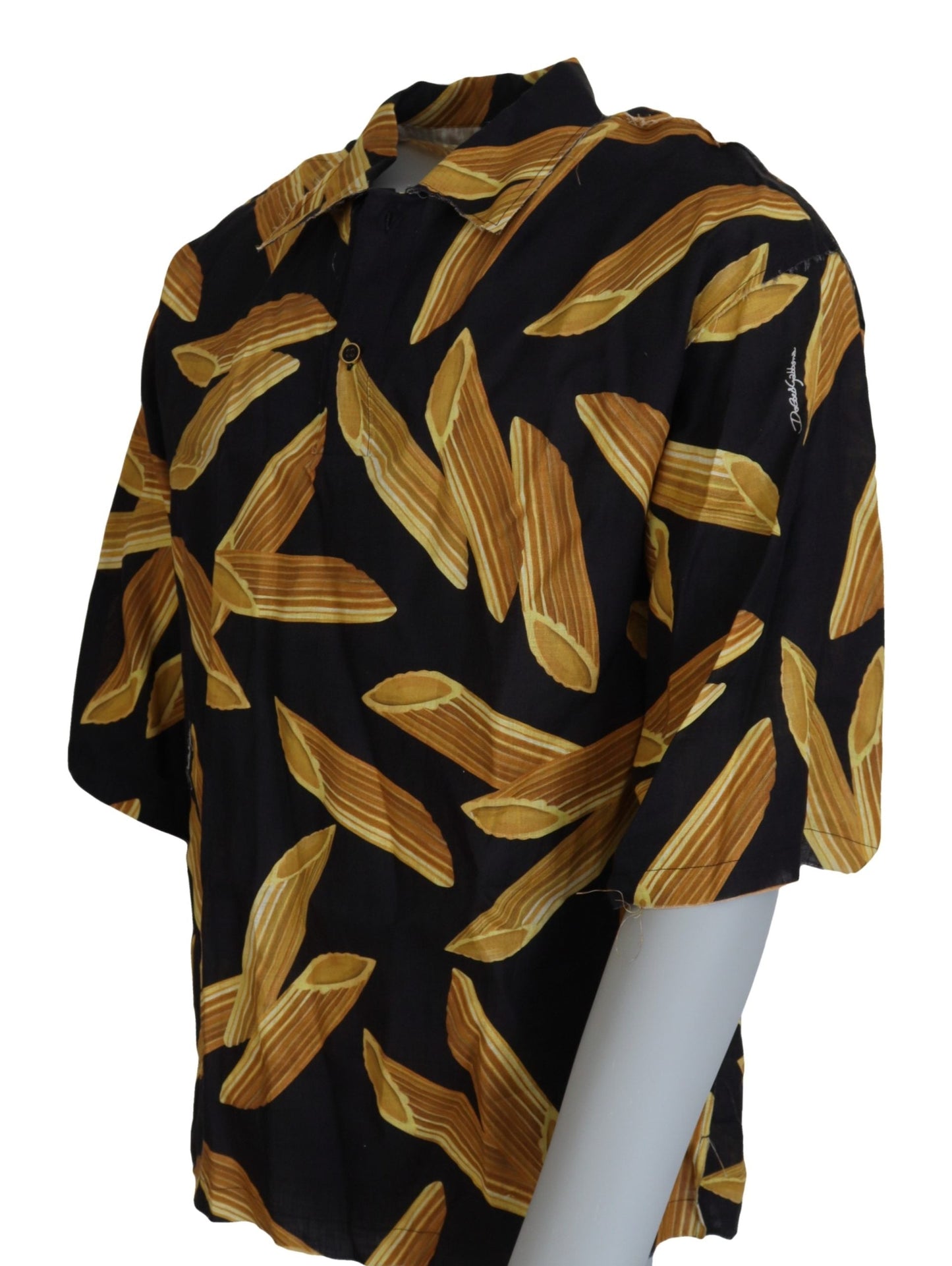 Dolce & Gabbana Black Casual Penne Rigate Linen Casual Men's Shirt