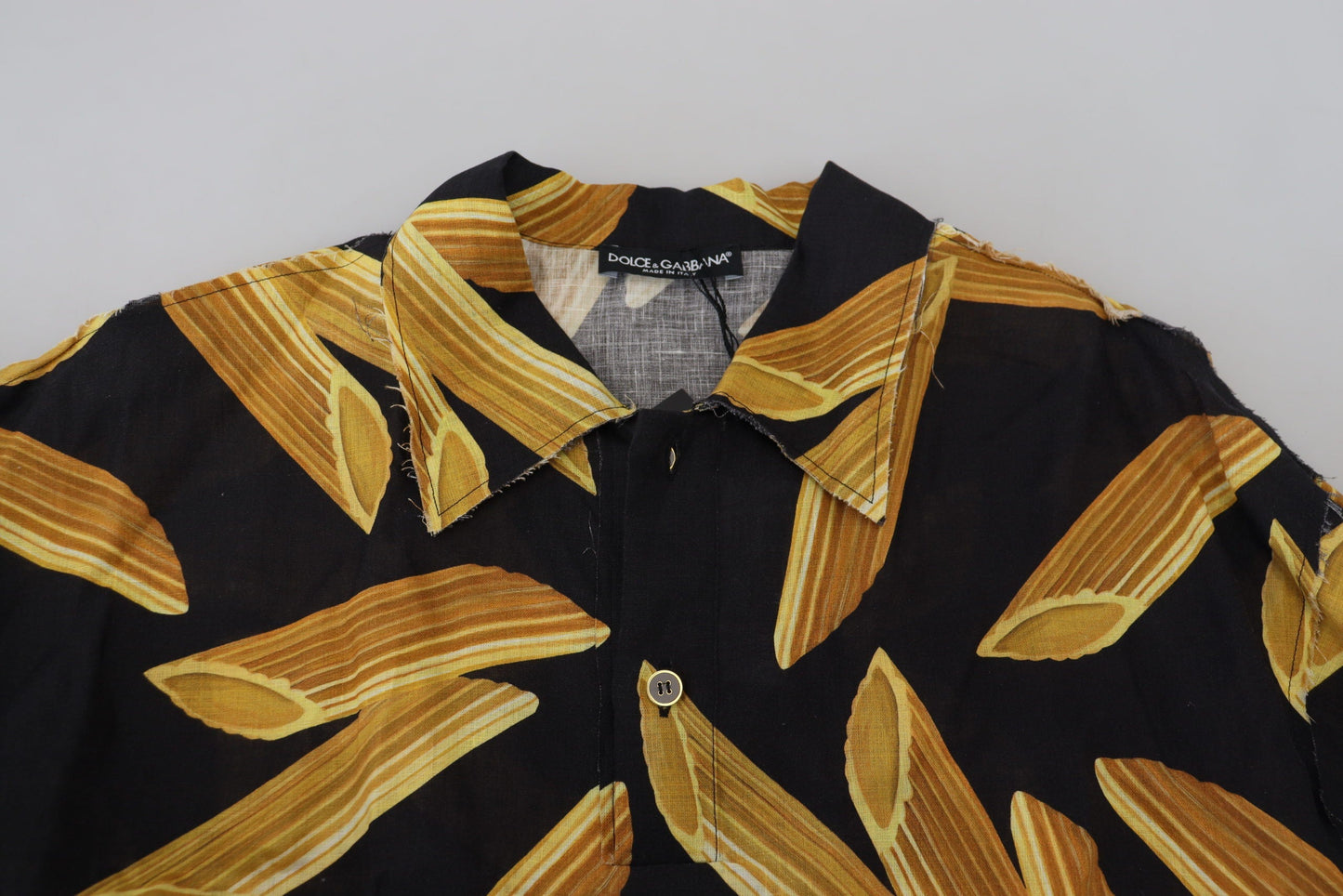 Dolce & Gabbana Black Casual Penne Rigate Linen Casual Men's Shirt