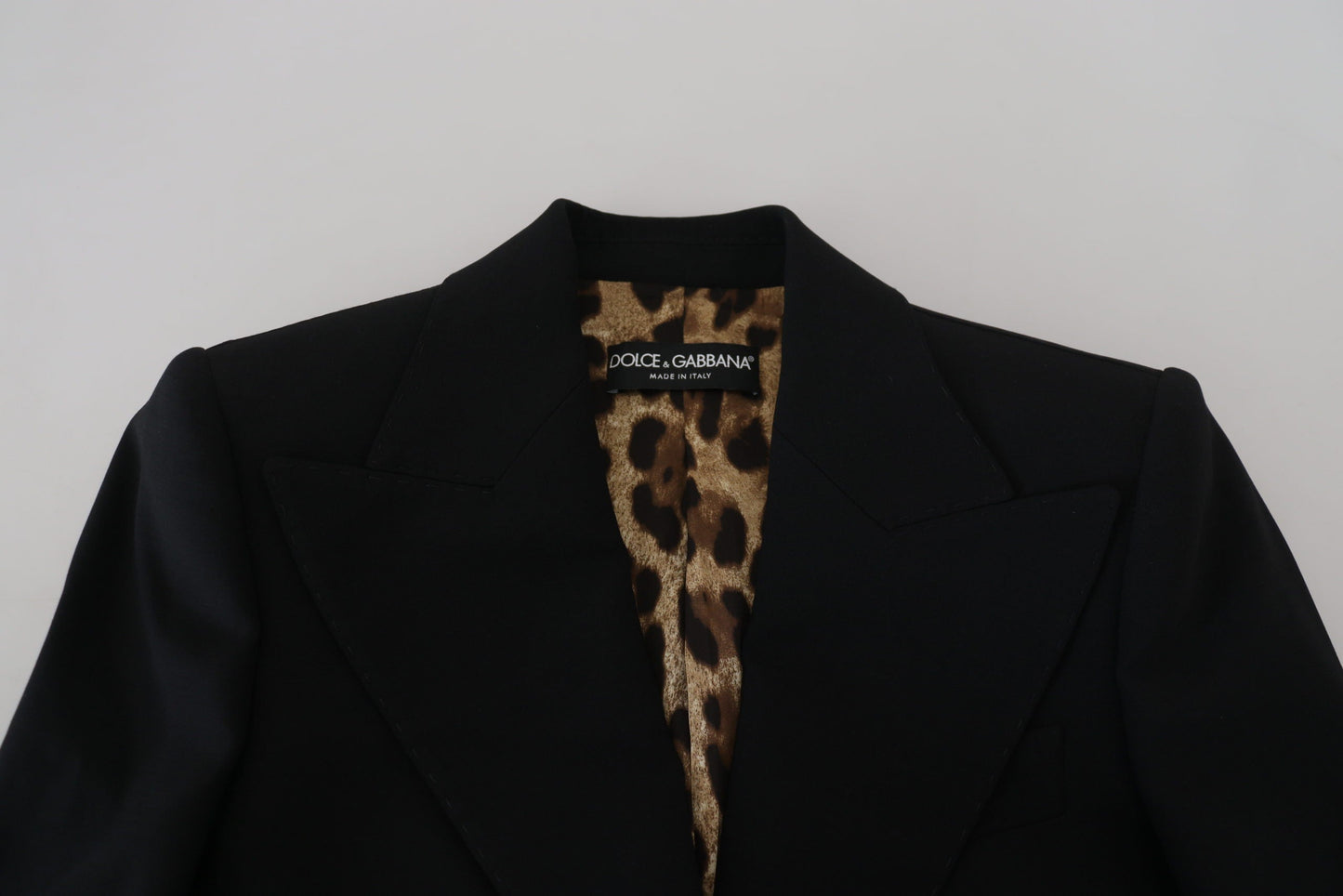 Dolce & Gabbana Black Single Breasted Fit Blazer Wool Women's Jacket