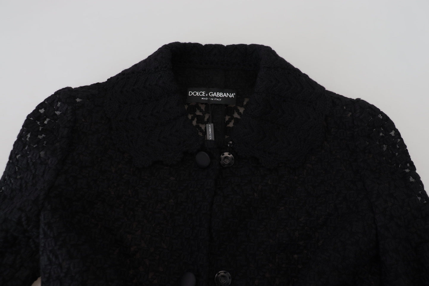 Dolce & Gabbana Black Button Down Long Blazer Cotton Women's Jacket