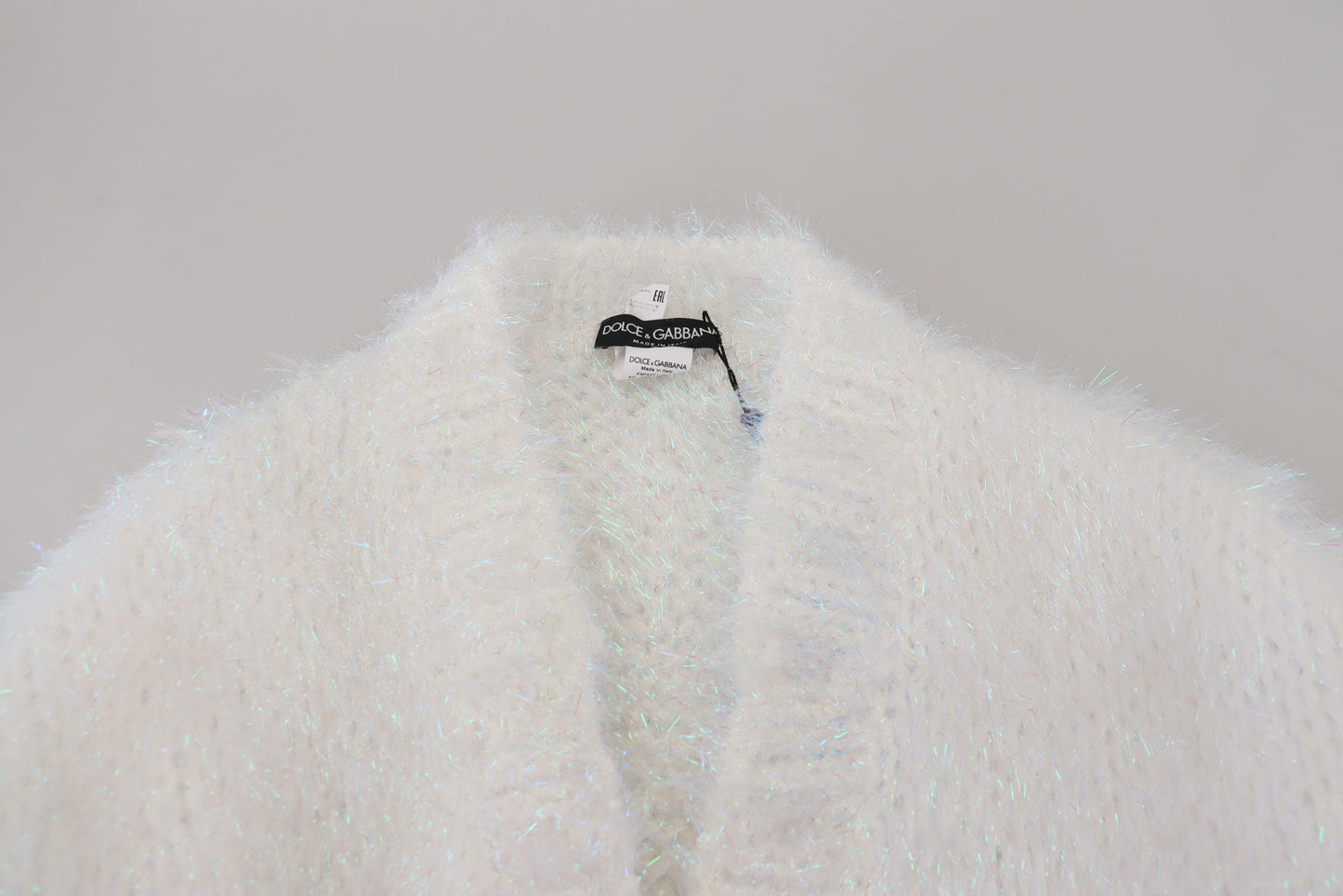 Dolce & Gabbana White Long Sleeves Fringes Cardigan Women's Jacket