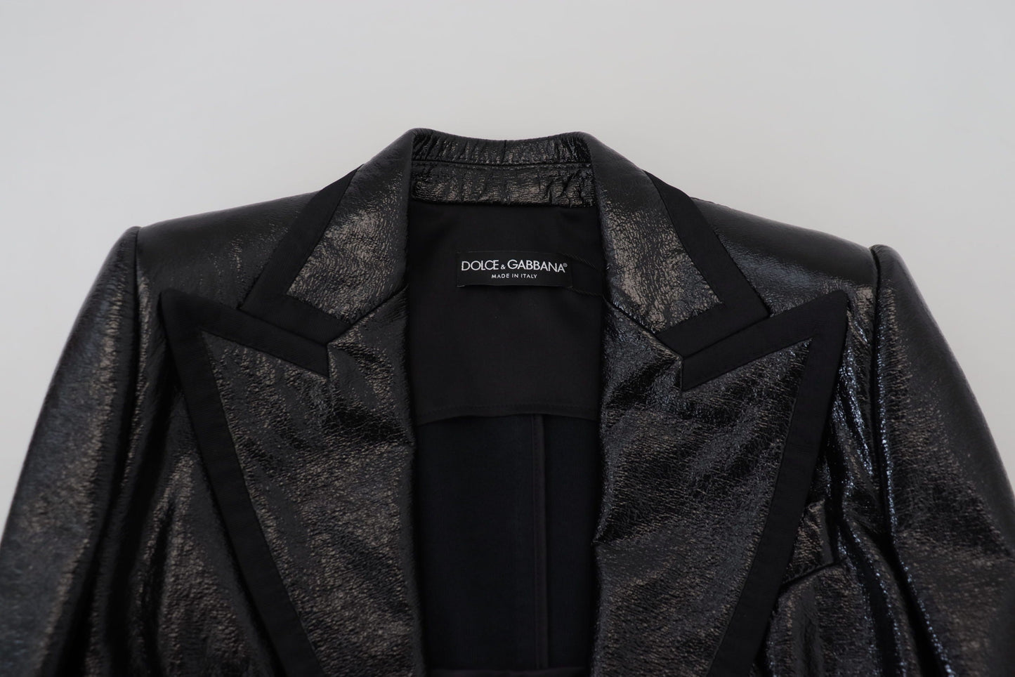 Dolce & Gabbana Black Long Sleeves Crop Blazer Cotton Women's Jacket