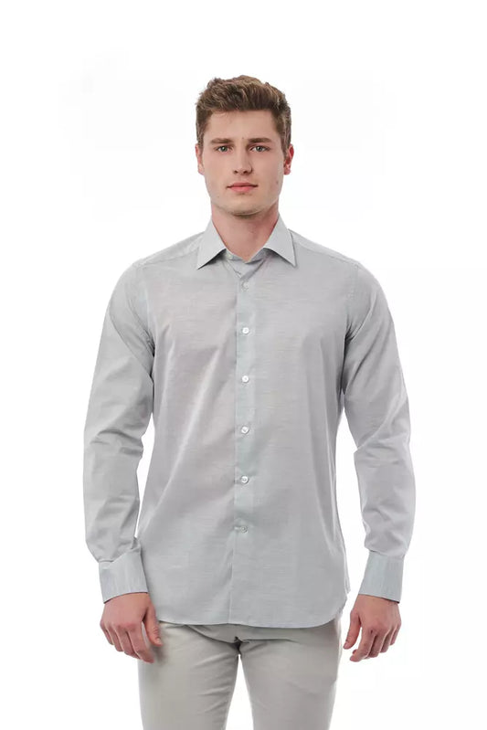 Bagutta Gray Cotton Men Men's Shirt