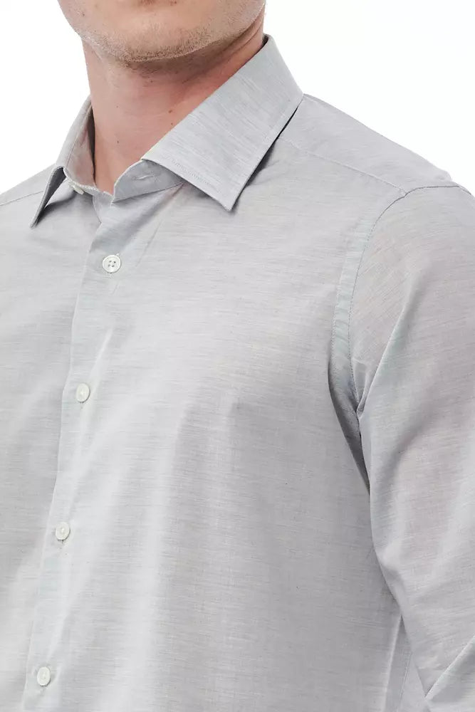 Bagutta Gray Cotton Men Men's Shirt