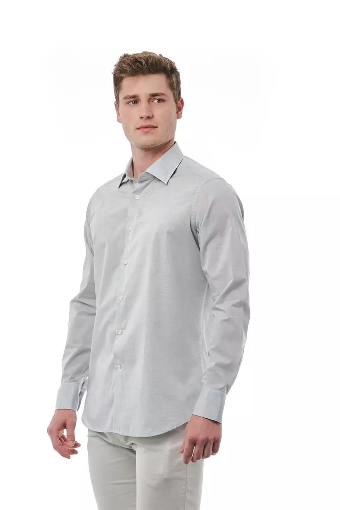 Bagutta Gray Cotton Men Men's Shirt