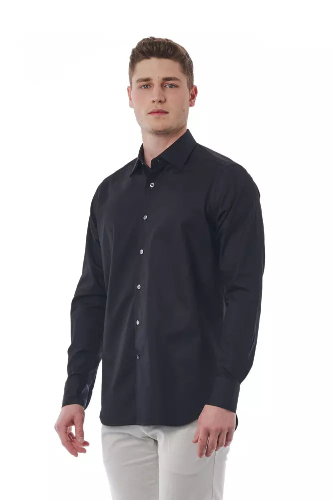 Bagutta Black Cotton Men Men's Shirt