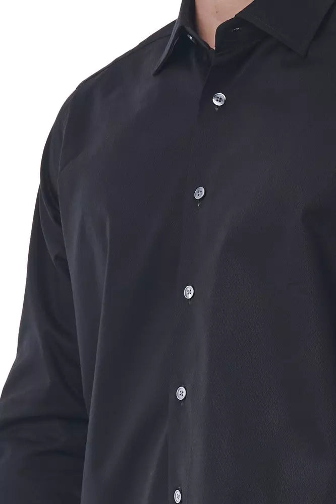 Bagutta Black Cotton Men Men's Shirt