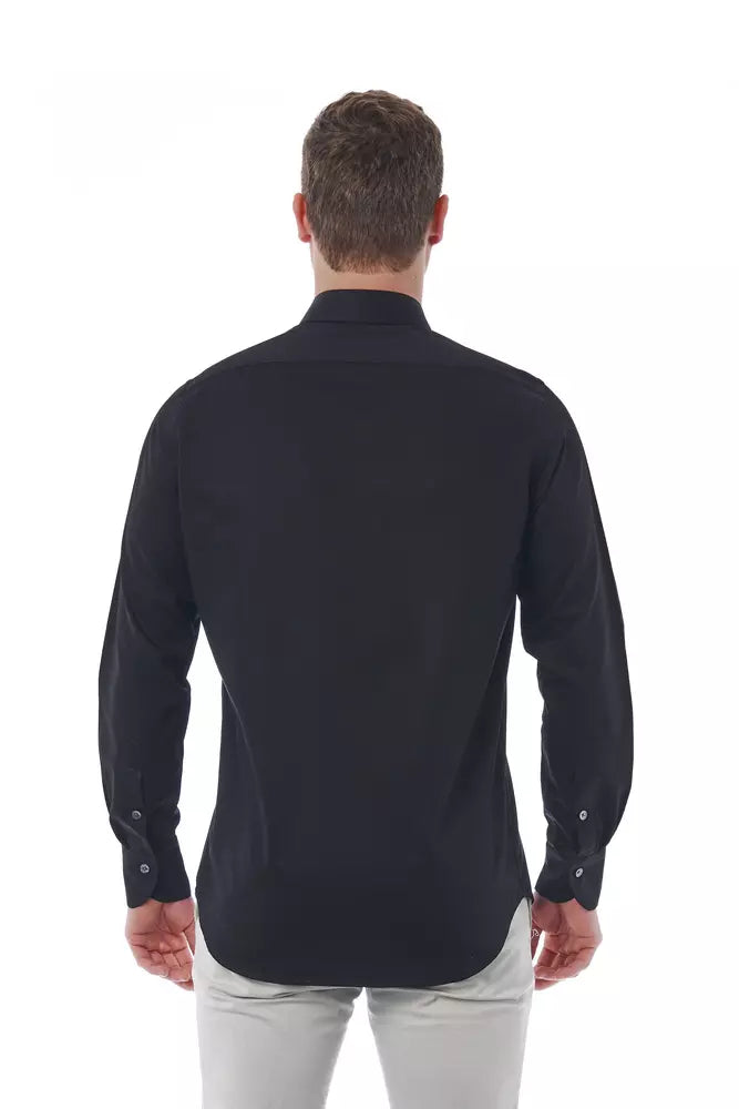 Bagutta Black Cotton Men Men's Shirt