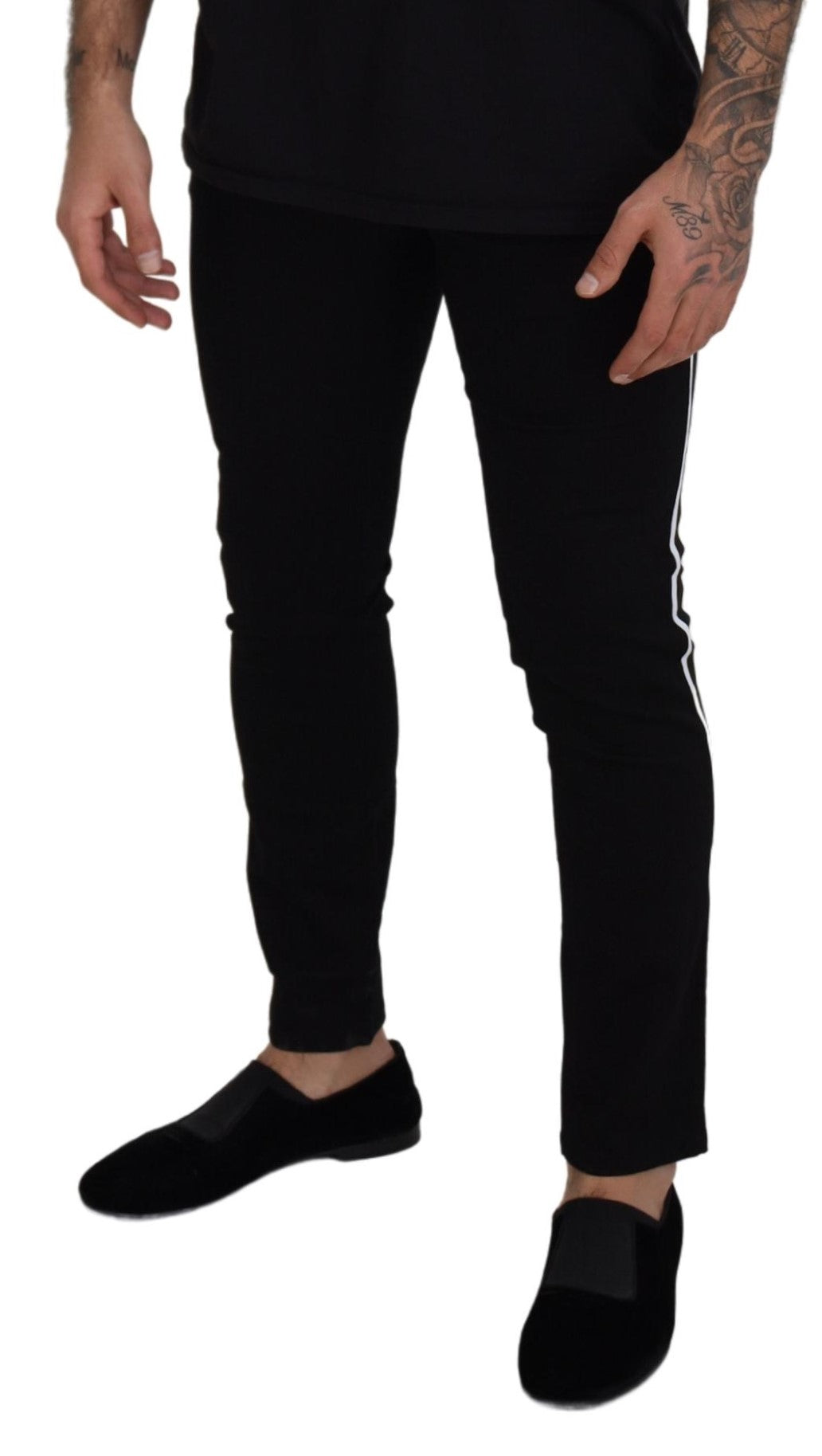 Dolce & Gabbana Black Cotton DG Crown Men Denim Men's Jeans