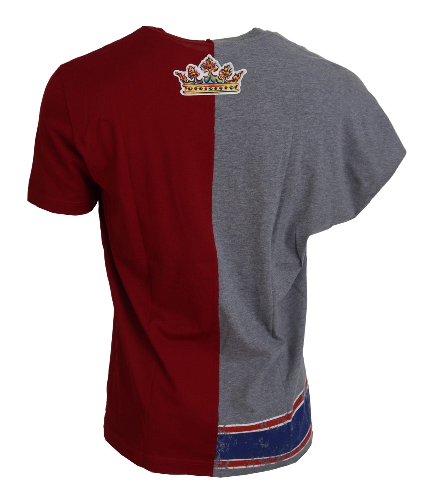 Dolce & Gabbana Red Gray Two Model DG Angel Crewneck  Men's T-shirt