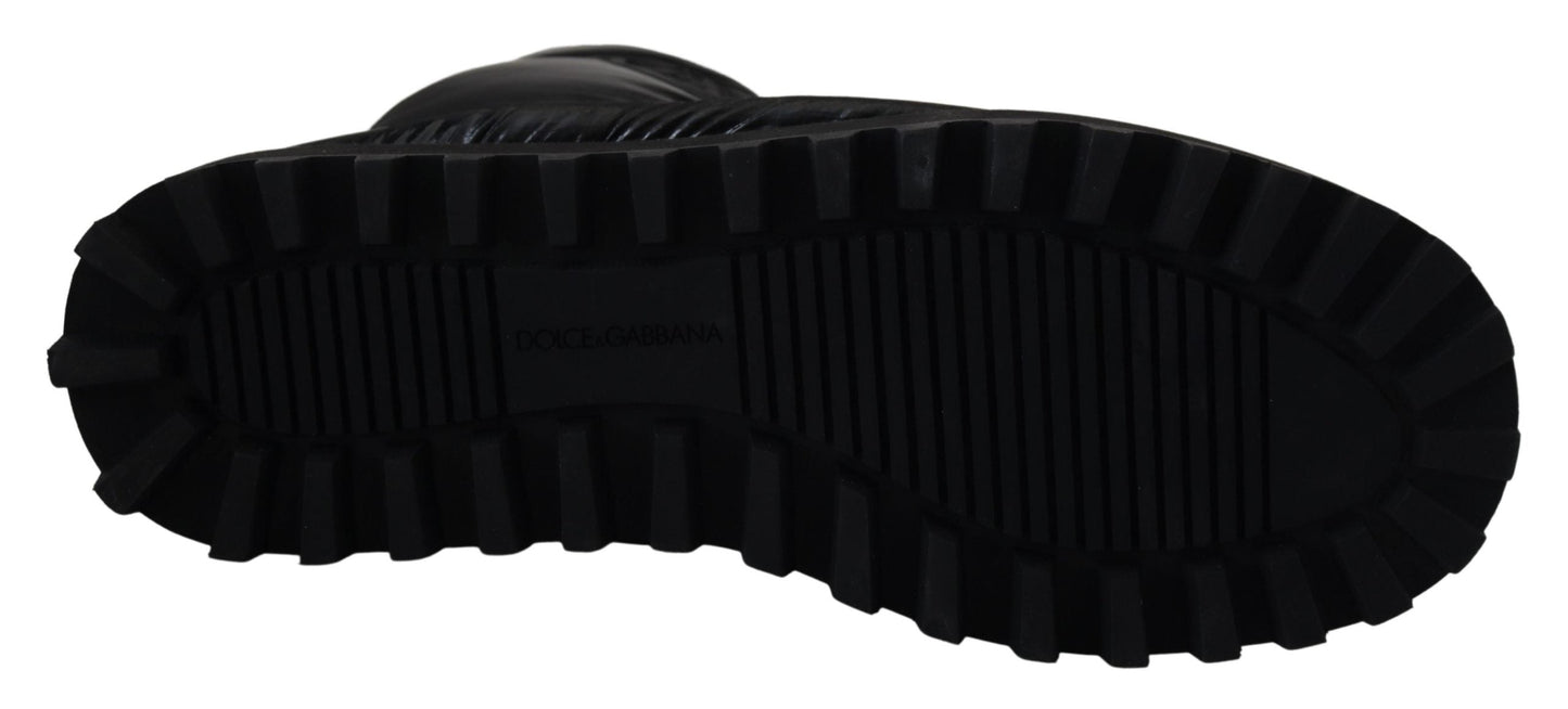 Dolce & Gabbana Black Boots Padded Mid Calf Winter Men's Shoes
