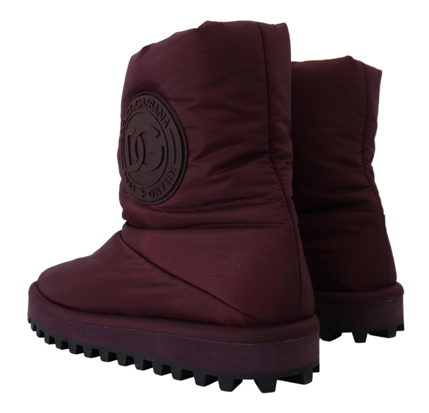 Dolce & Gabbana Bordeaux Nylon Boots Padded Mid Men's Shoes