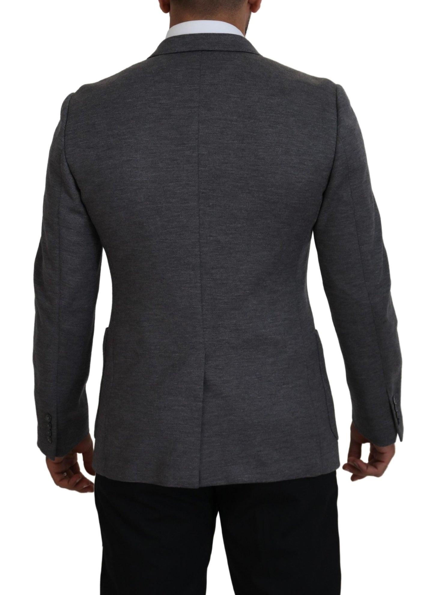Dolce & Gabbana Gray Wool Stretch Slim Fit Jacket Men's Blazer