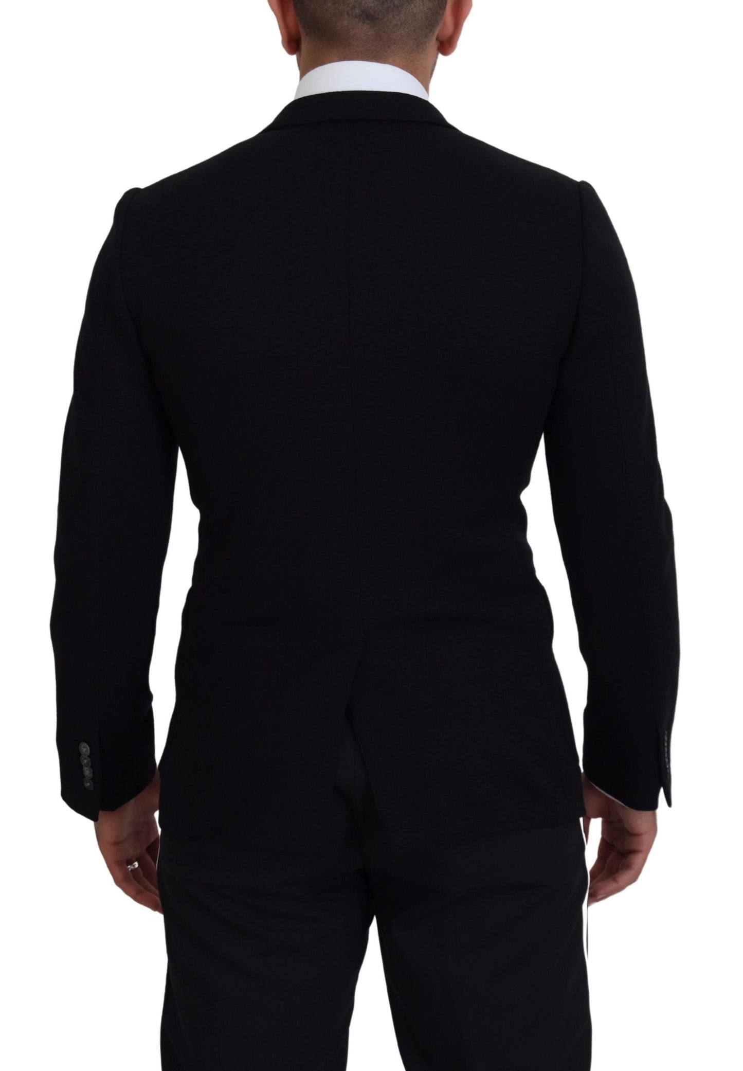 Dolce & Gabbana Black Wool Crown Slim Fit Jacket Men's Blazer