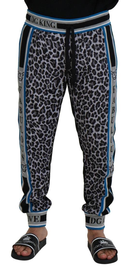 Dolce & Gabbana Multicolor DG King Leopard Print Jogger Men's Pants