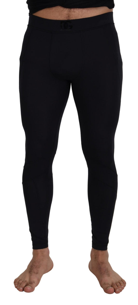 Dolce & Gabbana Black Nylon Slim Fit Stretch Men's Pants