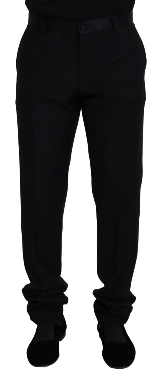 Dolce & Gabbana Black Wool Chino Formal Men's Pants