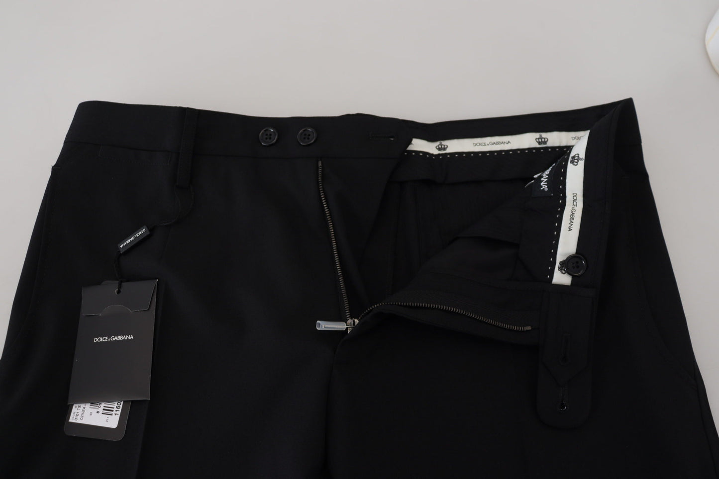 Dolce & Gabbana Black Polyester Chino Formal Men's Pants