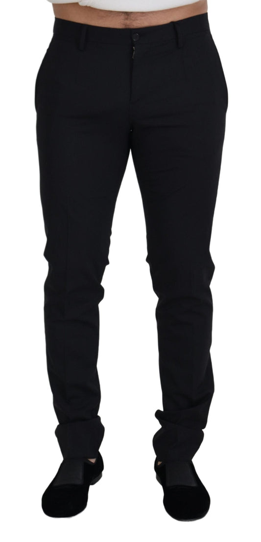 Dolce & Gabbana Black Wool Chino Formal Men's Pants