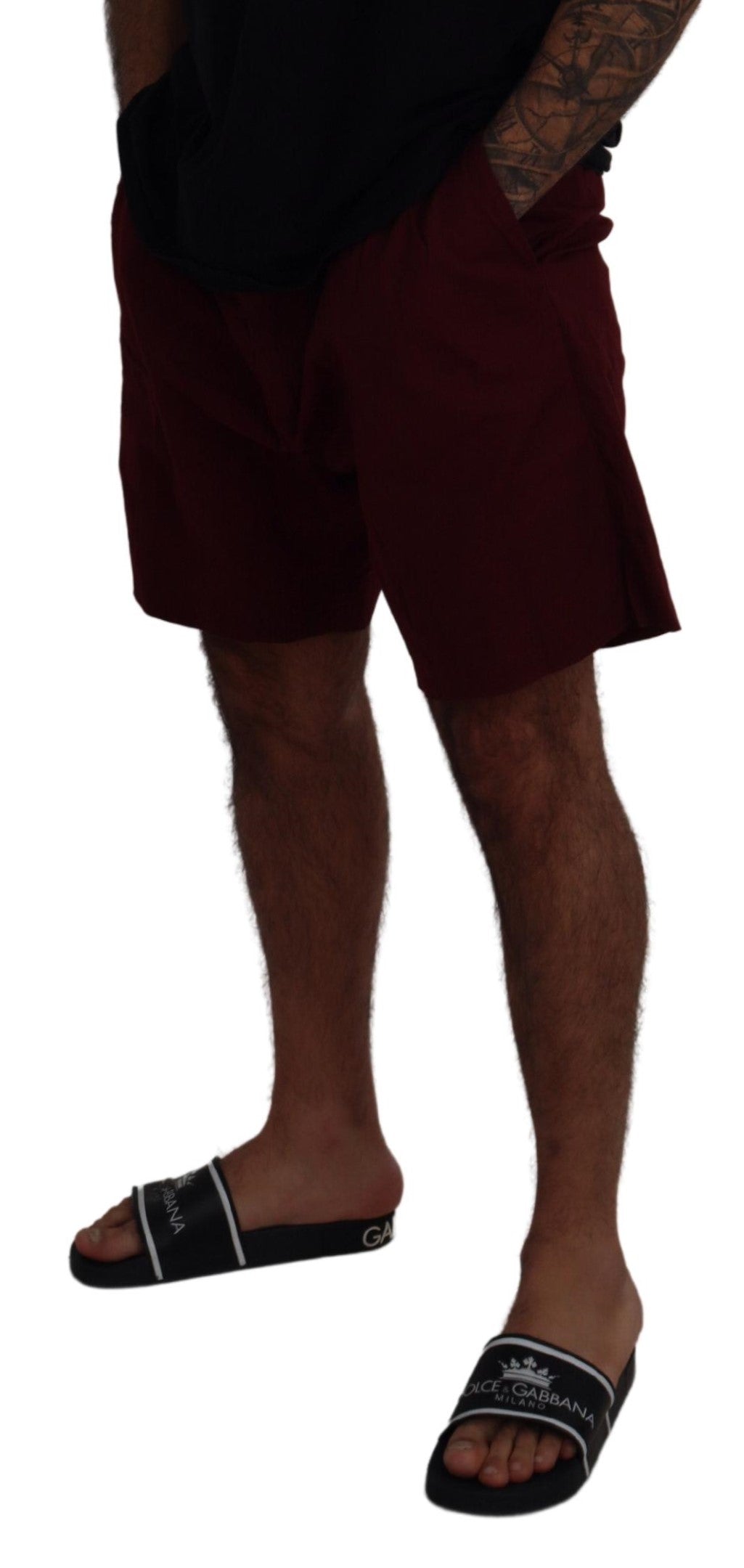 Dolce & Gabbana Maroon Cotton Bermuda Casual Men's Shorts