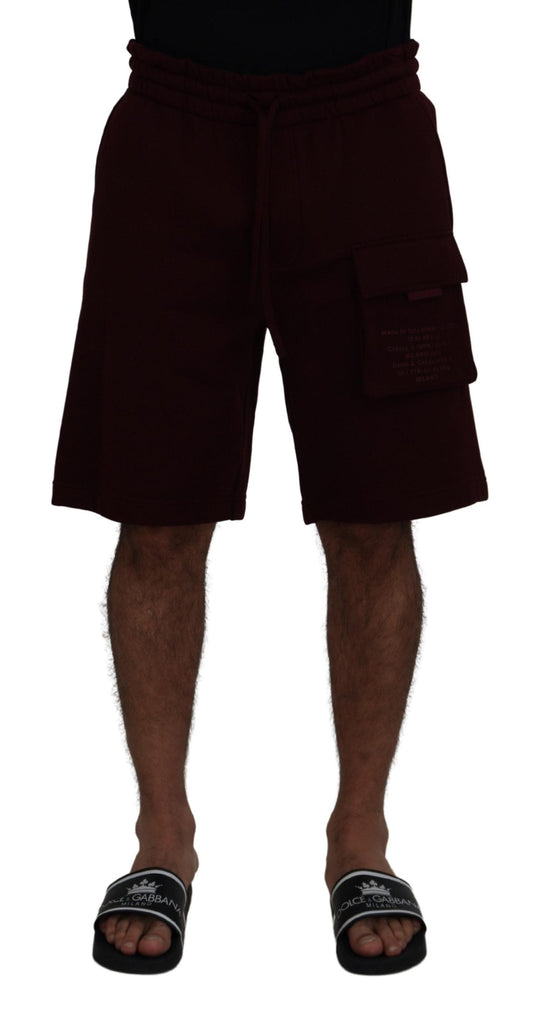 Dolce & Gabbana Maroon Bermuda Cargo Men Men's Shorts