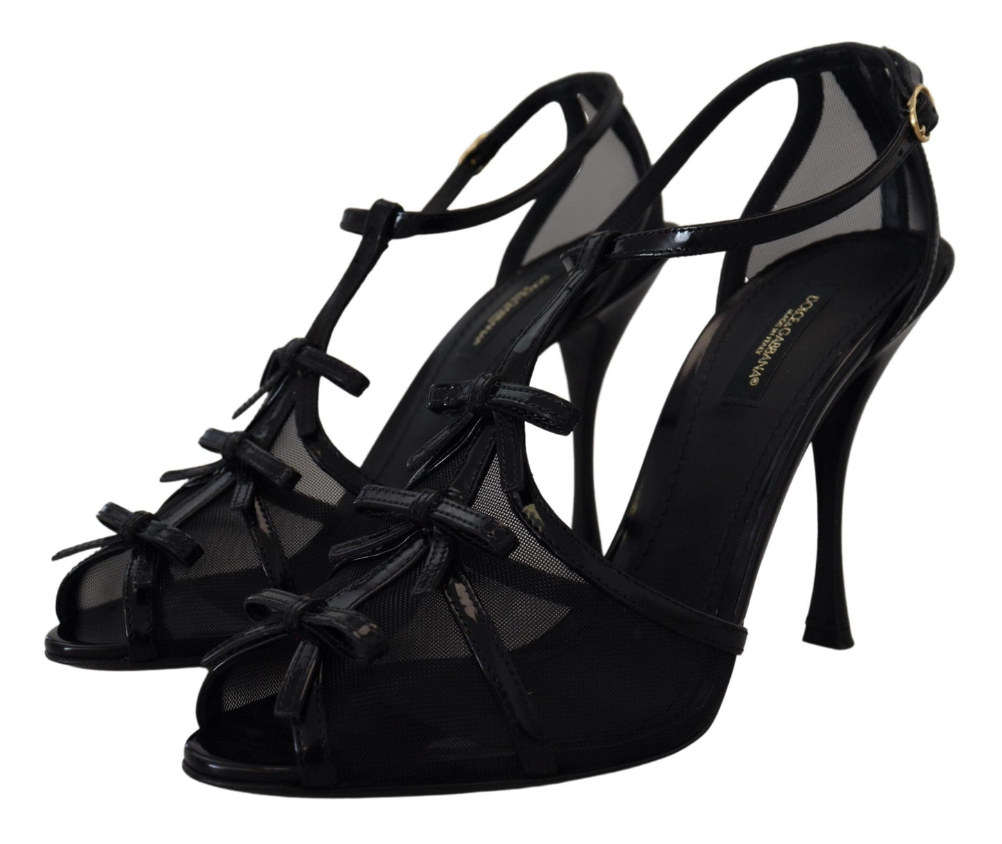 Dolce & Gabbana Black Stiletto High Heels Sandals Women's Shoes