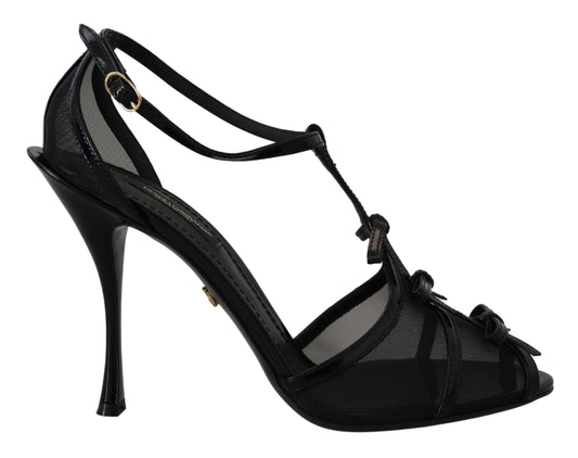 Dolce & Gabbana Black Stiletto High Heels Sandals Women's Shoes